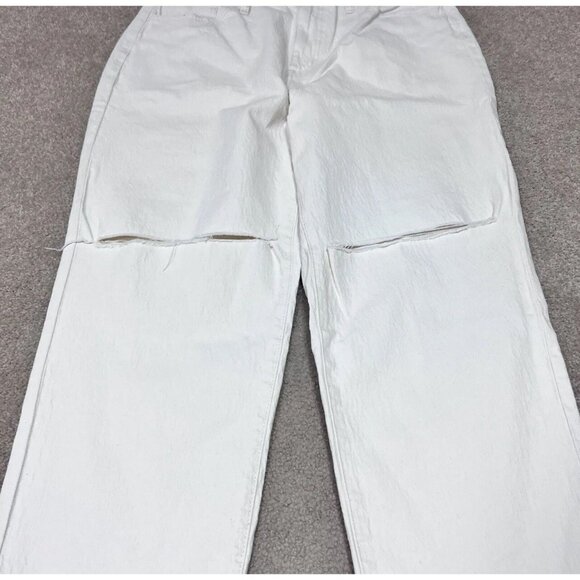 Universal Thread Vintage Straight Jeans Ivory Distressed Pockets Size 14 Short - Picture 8 of 13
